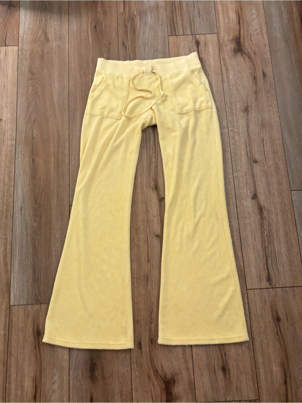 Vintage Y2K Juicy Couture Butter Yellow Terry Cloth Pants